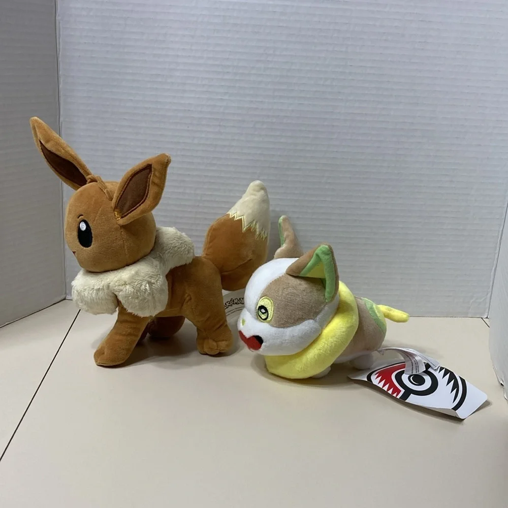 Evee and Yamper Soft Plush Anime Pokemon Characters Nintendo Stuffed Animals